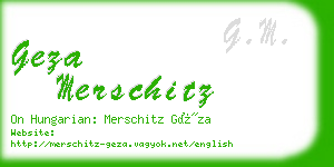 geza merschitz business card